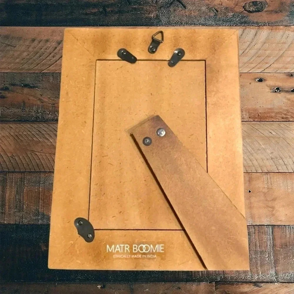 MATR Boomie Boho Picture Frame Teal and White Tribal Artisan Made - Picture 2 of 4